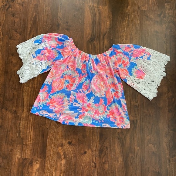 Lilly Pulitzer Zaylee Top Bennett Blue Day Dreams Size XS - Picture 6 of 6
